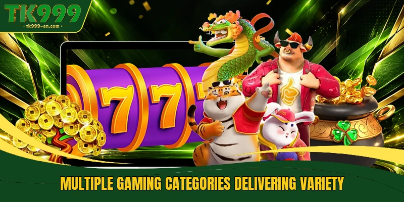 Multiple gaming categories delivering variety